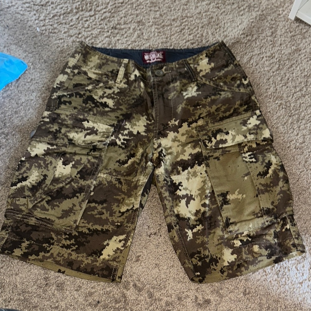 Brown and Green Cargo Shorts with Camouflage Design NEVER BEEN WORN